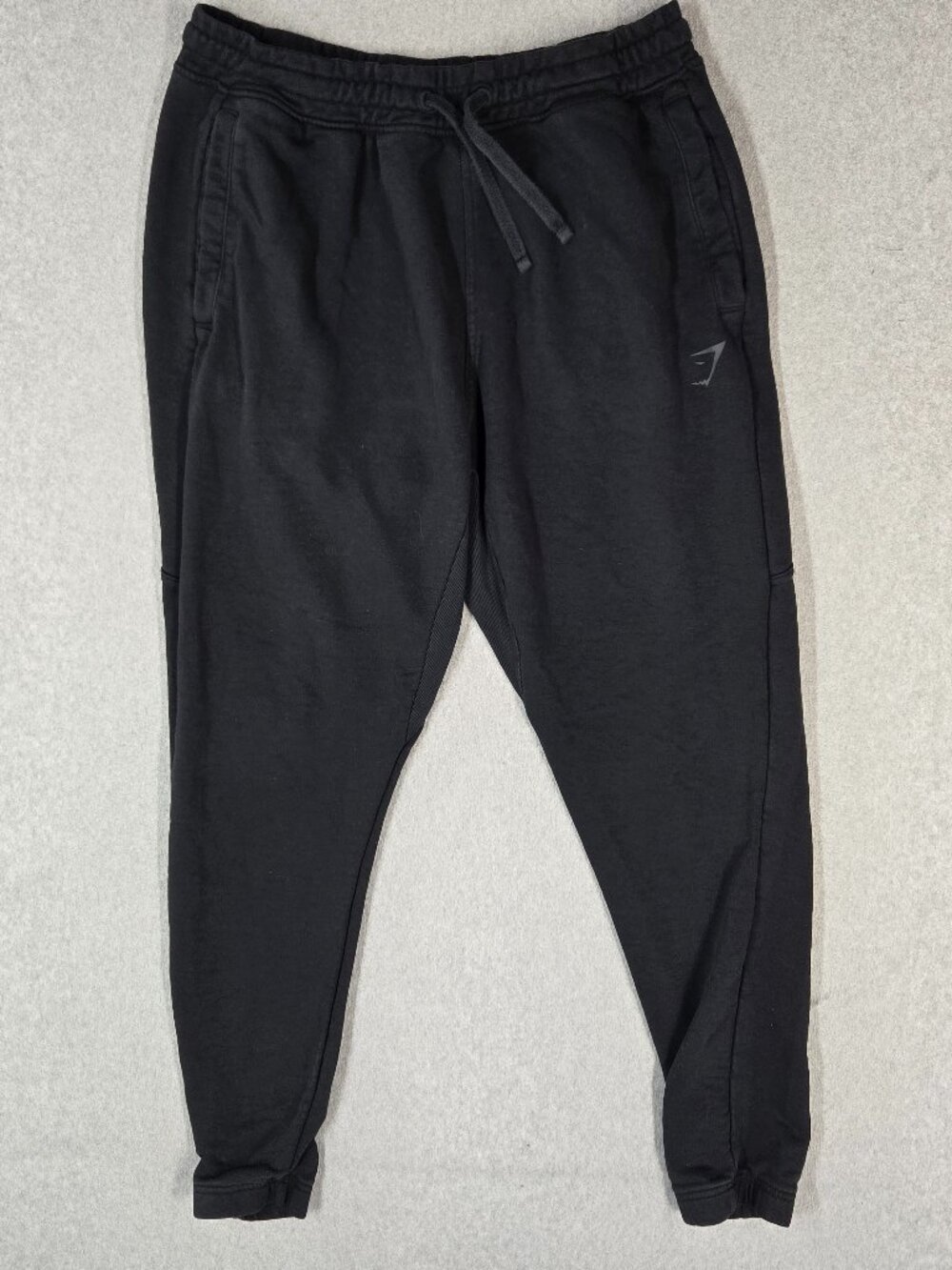 Gymshark Men Activewear Pants XL Black Power Wordmark Joggers Logo 28" Inseam